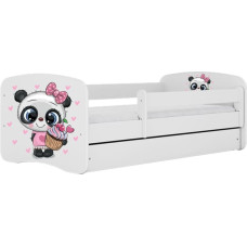 KOCOT KIDS кровать с ящиком и матрасом BABYDREAMS white Panda 140x70cm