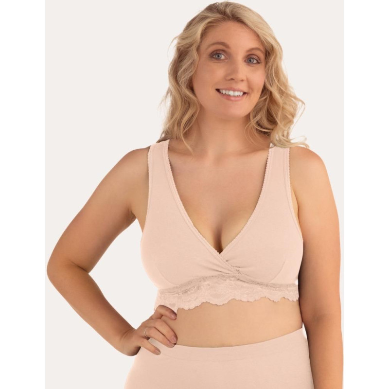 Organic Crossover Nursing Bra Honey L