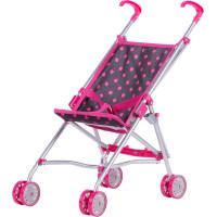 TO-MA коляска для кукол LILY 9302 BLACK and PINK DOTS