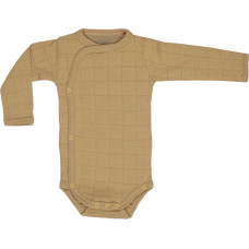 Lodger Romper Solid kokvilnas bodijs ar garām piedurknēm, Honey, 68 cm - RS 076_68