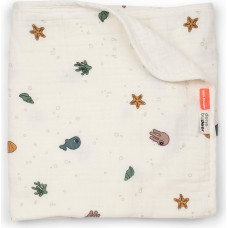 Done By Deer одеяло muslin 100x100cm, Sea friends Beige