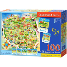 CASTORLAND Izglītojoša puzzle Polijas karte