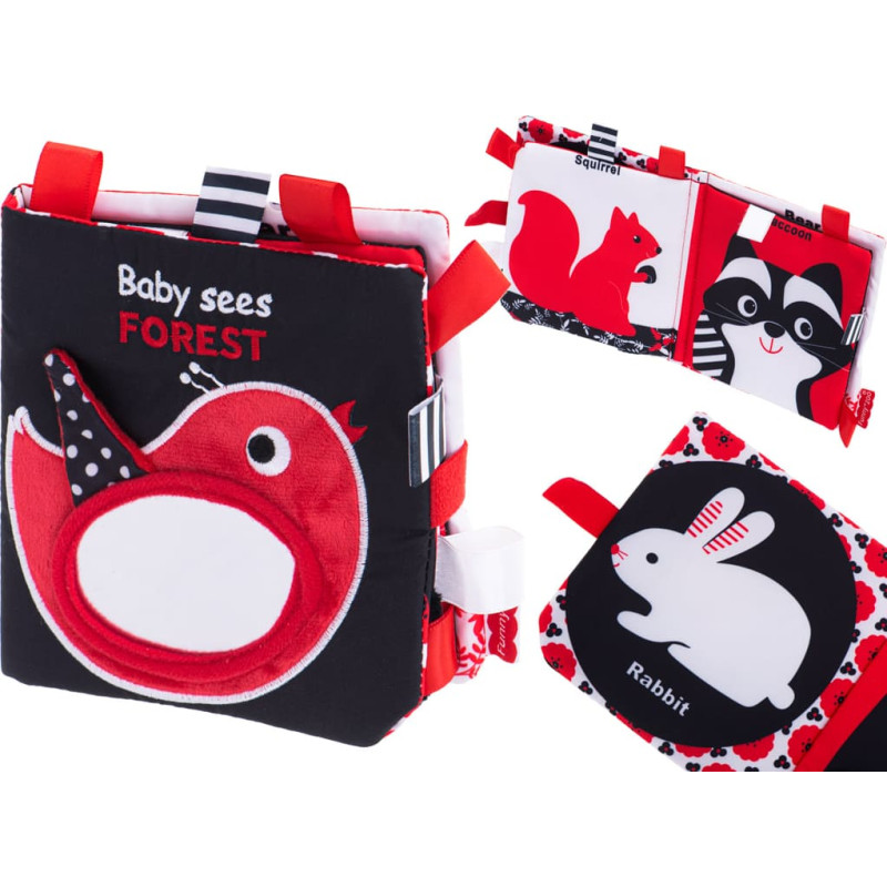 Сенсорная книжка с грызунками-закладками «Контрастный лес»