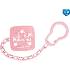 Canpol BABIES soother holder I LOVE MUMMY, Pink, 2/434_pin