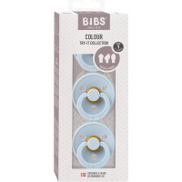 Bibs Colour Try-it пробный комплект пустышек 3шт. Baby Blue 0m+