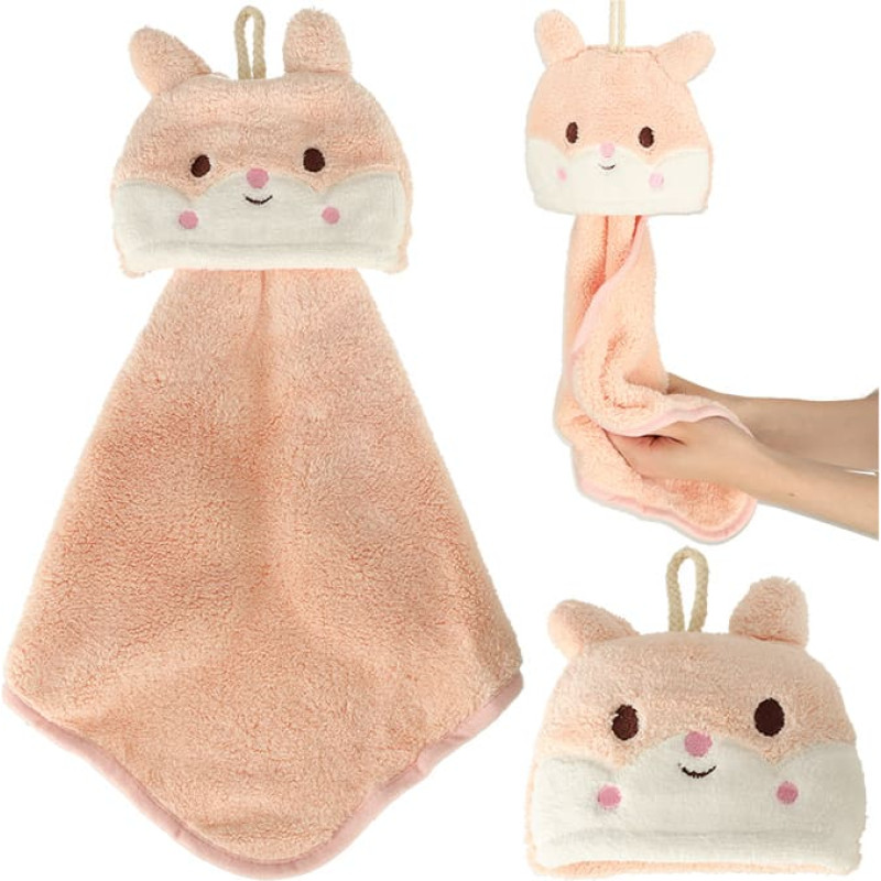 Детское полотенце для рук 42x25 см, розовый зайчик