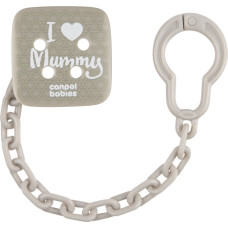 Canpol BABIES soother holder I LOVE MUMMY, Grey, 2/434_grey