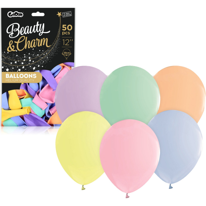 BALONY PASTELOWE MIX 12  50 SZTUK