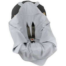 Duet Baby Blanket with hood -  899 - SWADDING TO CAR SEAT - COTTON - size 80x80 - GREY