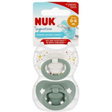 NUK 730639 SIGNATURE NIGHT SILICONE SOOTHING TAT 0-6 2 PCS/PUD