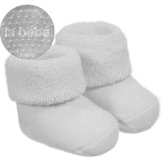 La Bebe ™ Eco Cotton Baby Socks with rubber grip Art.135814 Beige-Grey Натуральные хлопковые носочки для новорожденного с силиконовыми точками [made in Estonia]