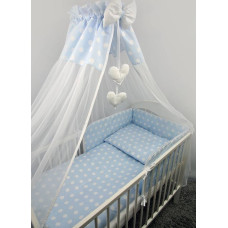 Ankras Bedding set - 4 parts - 120/90/180 - KROPKI - BLUE ****