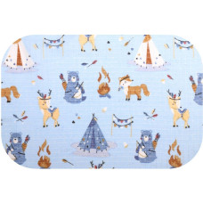 Ega Kids Diaper - 28609 - TETRA PRINT - EGA - INDIAN CAMP - BLUE   - size 70x80 cm