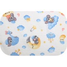 Ega Kids Diaper - 12424 - FLANNEL PRINT - EGA -KOALA on the MOON  - BLUE / YELLOW - size 70x80 cm