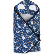 Sensillo WAFFLE CARRY-COT SWADDLE BLANKET - ANIMAL LAND GREY