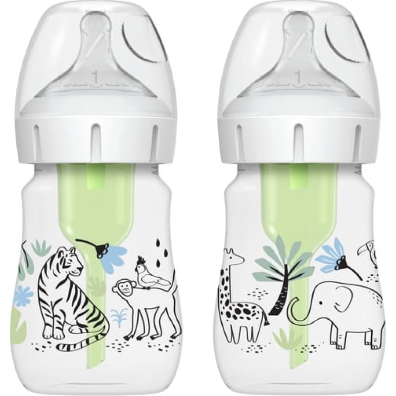Dr.browns WB52014 WIDE BOTTLE 150ML OPTIONS PLUS 2-PACK JUNGLE