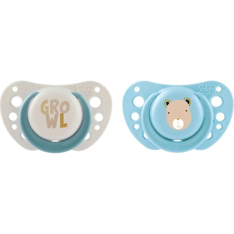 Chicco 171521 PF AIR SILICONE pacifier 2-6M 2PCS BLUE