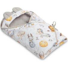 Sensillo MUSLIN CARRY-COT SWADDLE BLANKET - ZODIAC GREY