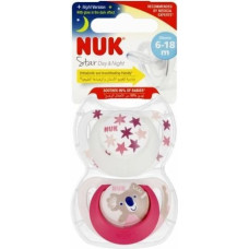 NUK 9001 STAR DAY & NIGHT SILICONE TEAT 6-18 2PCS/BOX 539430, 736727