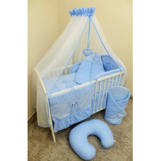 Ankras Bedding set - 6  parts - 120/90/360 - HAPPY BEAR - BLUE ****