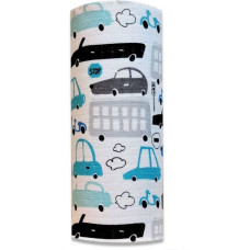 Ega Kids Diaper - 20689- TETRA PRINT - EGA - SAMOCHODY - TURKUS  - size 70x80 cm