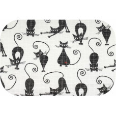 Ega Kids Diaper - 17825 - TETRA PRINT - EGA - CATS - BLACK - size 70x80 cm