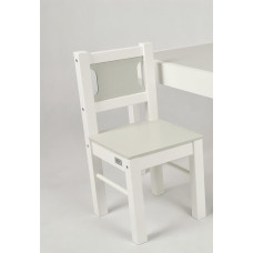 Drewex Chair set - Wooden - 2pcs - WHITE/LIGHT GREY