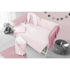 Belisima Baby Bedding set - 5 parts - 120/90/180 - TUPTUŚ - PINK