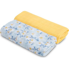 Sensillo BAMBOO DIAPER 2-PACK MINT+YELLOW 120X120