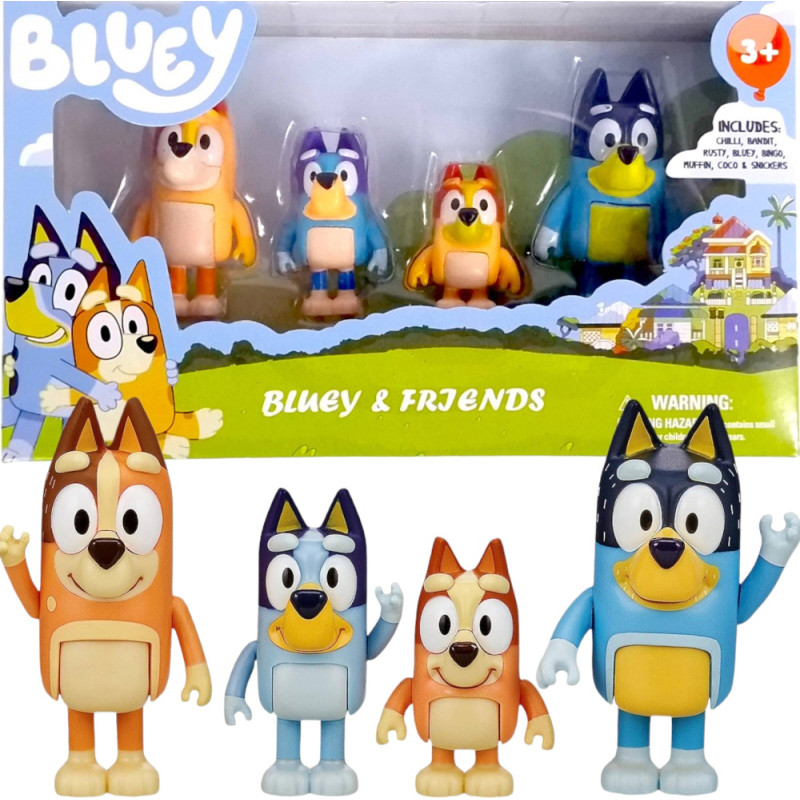 FIGURKI BLUEY 4 SZTUKI