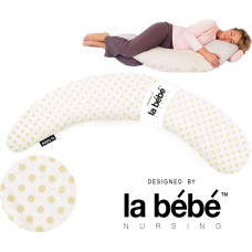 La Bebe ™ Moon Maternity Pillow Art.45002 Beige Dots Подушка-подковка для беременных с наполнителем из полистерола [2 хлопковых чехла] 195см