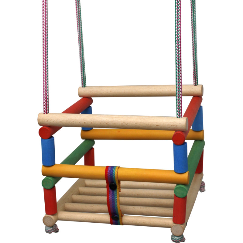HUŚTAWKA DREWNIANA KOLOROWA