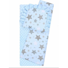 Duet Baby Bedding set to Strolley - 634 - MINKY / COTTON PRINT - BLUE