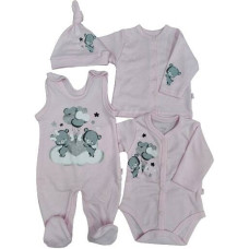 Koala Baby Baby linen set - 4 parts - 11-153 - HAPPINESS - PINK -  size 56