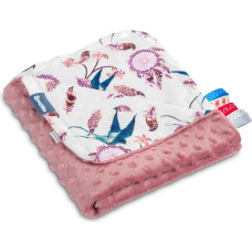 Sensillo Light Minky Blanket – birds retro pink