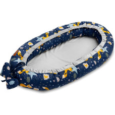 Sensillo Velvet Baby Nest/baby Cocoon navy foxes