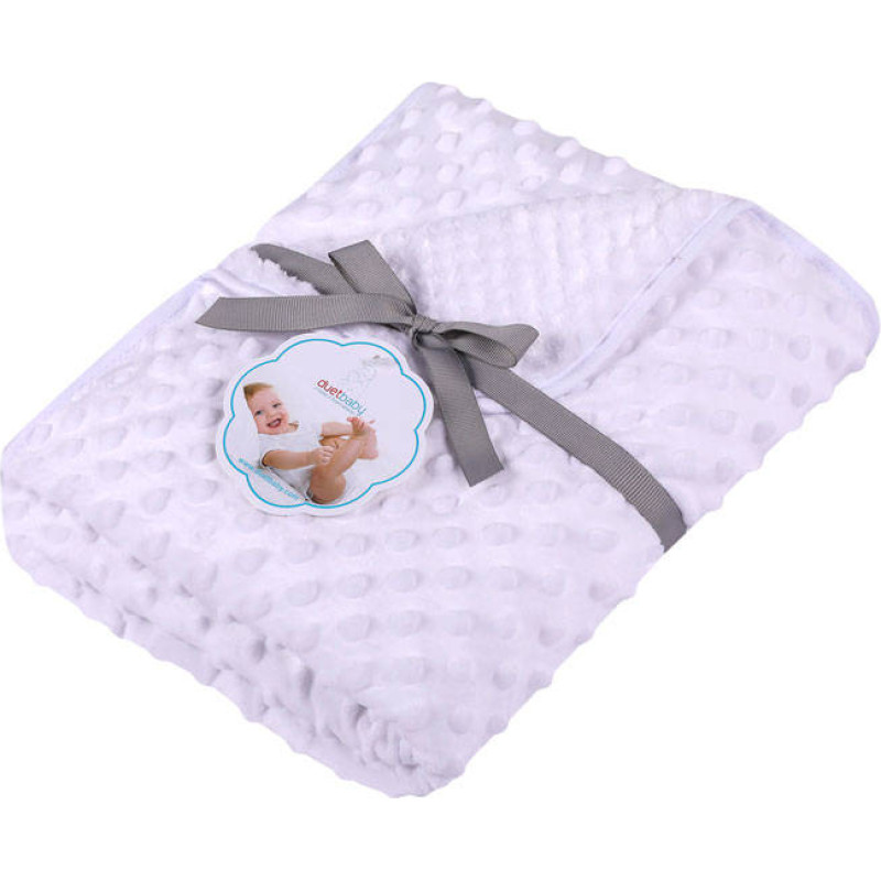 Duet Baby Blanket - 626 - MINKY/CORAL - size 80x90 - WHITE