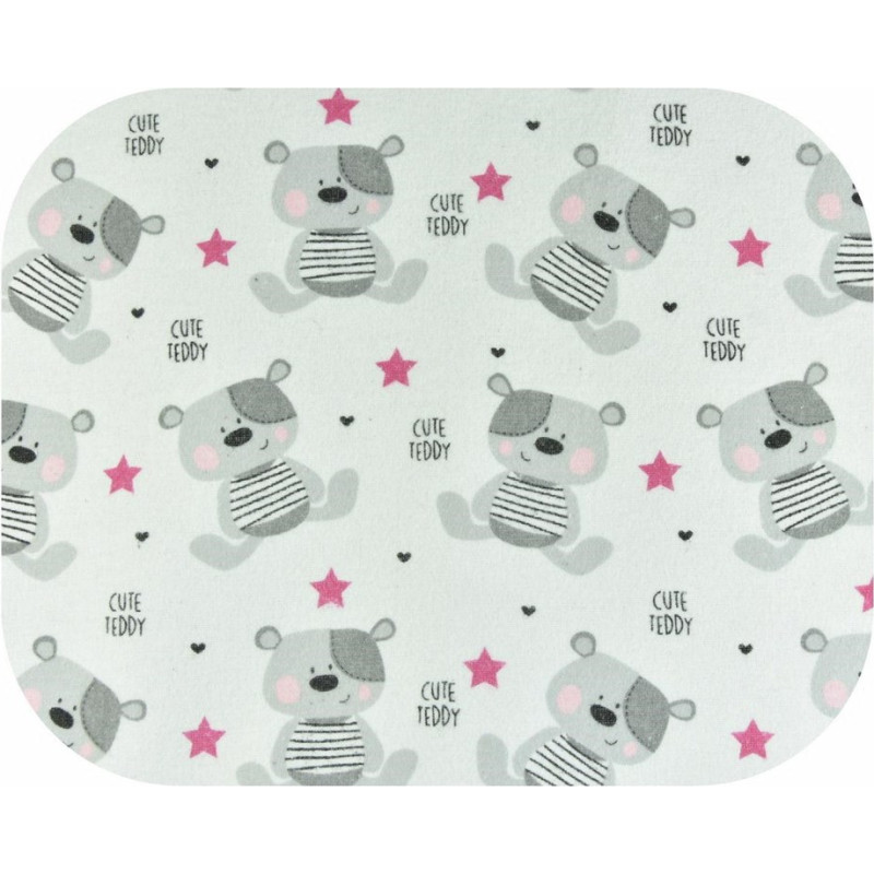 Ega Kids Diaper - 18327 - FLANNEL PRINT - EGA - CUTE TEDDY - PINK  - size 70x80 cm