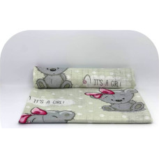 Ega Kids Diaper - 19935 - TETRA PRINT - EGA - GIRL - GREY - size 70x80 cm