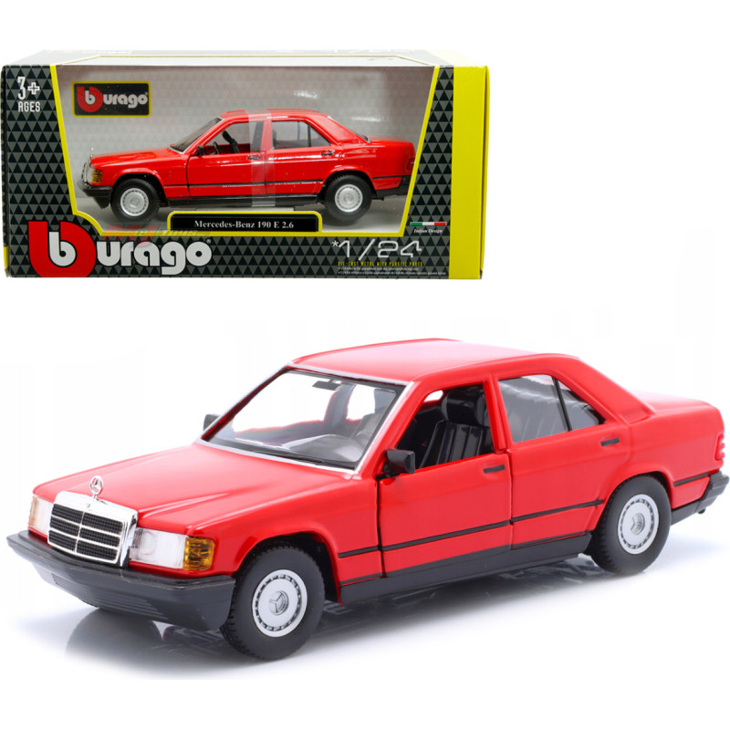 AUTO MERCEDES BENZ 190E 1:24 CZERWONY