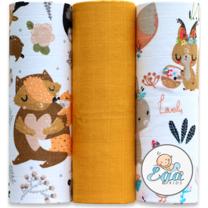 Ega Kids Diaper - SET - 21136 - MUSLIN - EGA - size 60x80 cm  - nr 1