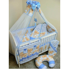 Ankras Bedding set - 6  parts - 120/90/360 - MIKA - BLUE