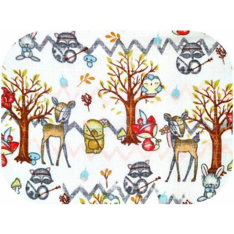 Ega Kids Diaper - 23086 - TETRA PRINT - EGA ANIMALS IN THE FOREST - size 70x80 cm