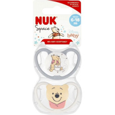 NUK 176256 SILICONE PACIFIER SPACE 6-18 2PCS BOX