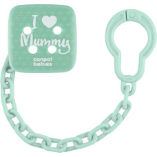 Canpol BABIES soother holder I LOVE MUMMY, Green, 2/434_gre