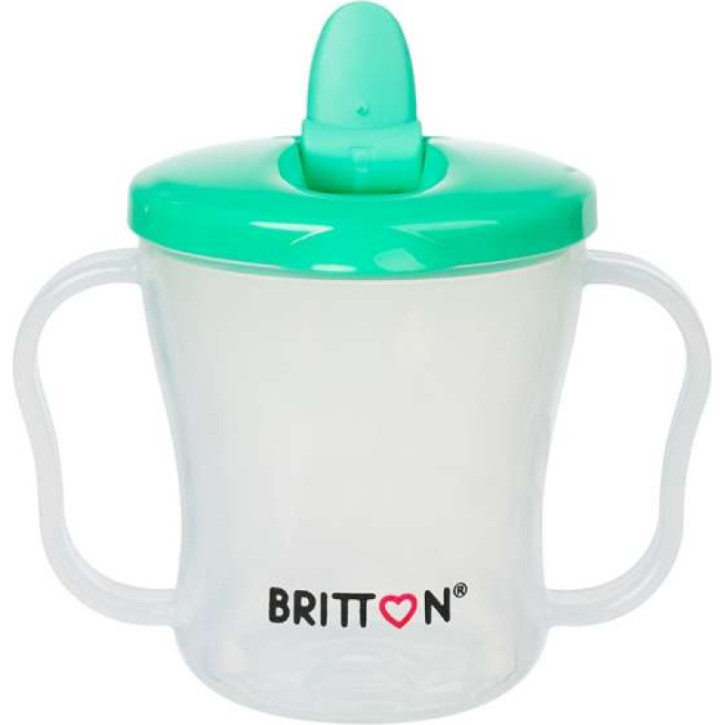 Britton First Cup Art.B1521 Green Кружечка-непроливайка с  носиком, 200мл