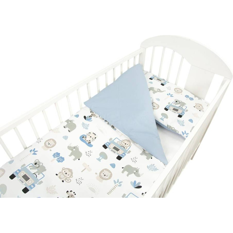 Minikid Cover set - 2 pcs - 120x90, 40x60 - ZOO W SAMOCHODZIE - BLUE