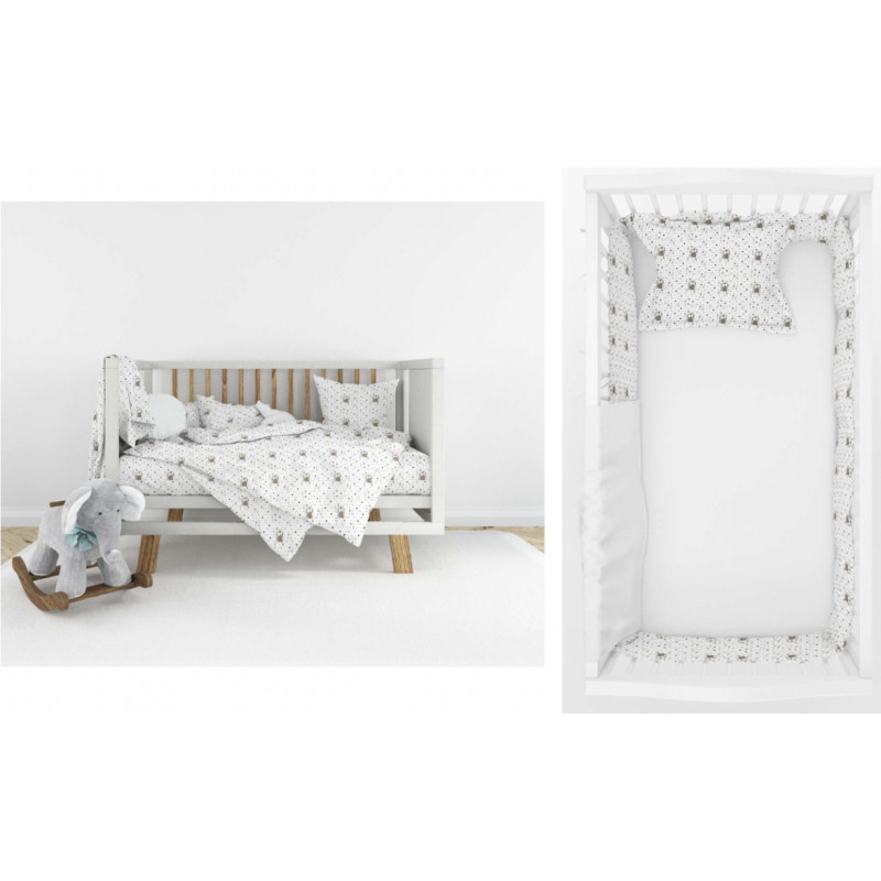 La Bebe ™ Bunnies Bed Bumper Art.181522 Двухсторонний мягкий бортик-охранка для детской кроватки  360см