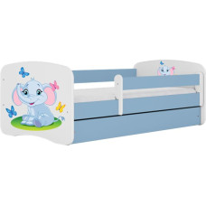 Kocot Kids Кровать babydreams blue baby elephant без ящика с матрасом 160/80