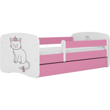 Kocot Kids Кровать babydreams pink cat с ящиком с матрасом 180/80